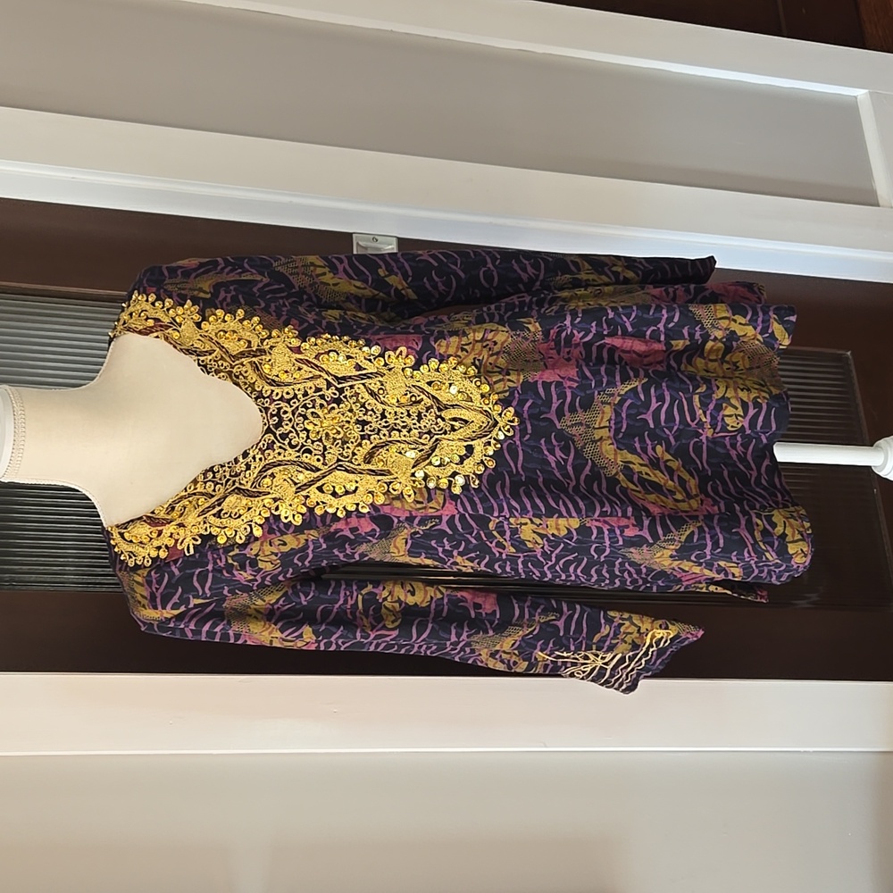 Size M/L Embellished Tunic Top Handmade Made in India